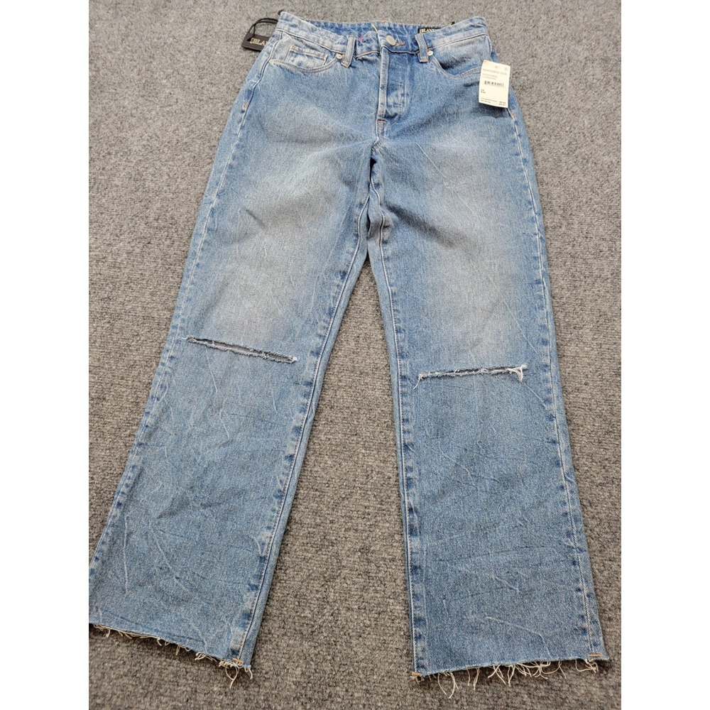 Blank NYC The Baxter Ribcage Straight Leg Jeans Embroidered Distressed Blue 24 - Picture 2 of 15